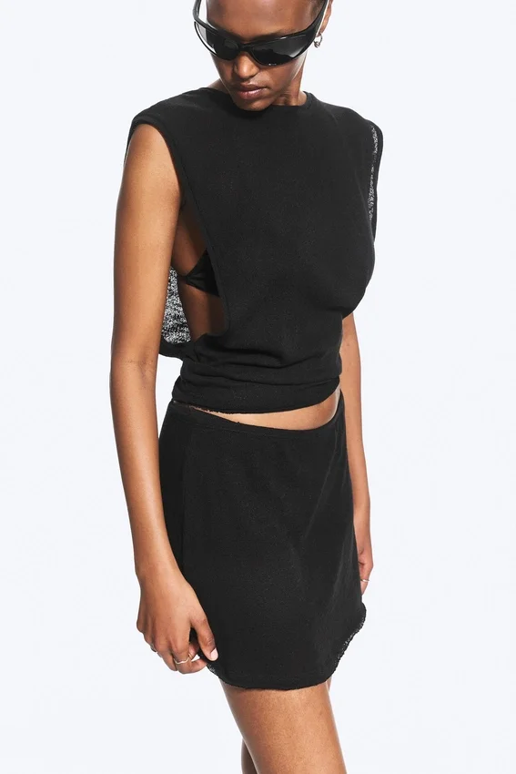 Falda de algodón – Negro Falda de algodón – Negro