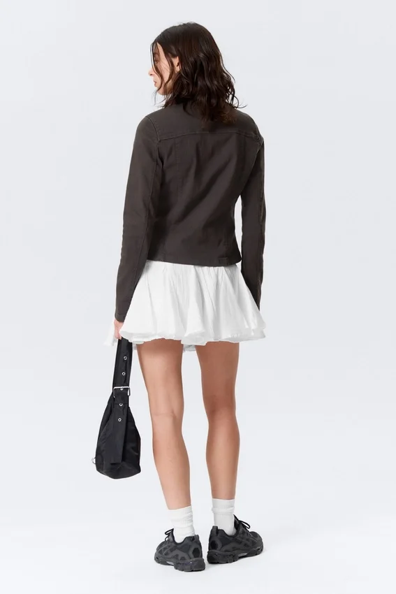 Falda de algodón plisada – Blanco Falda de algodón plisada – Blanco