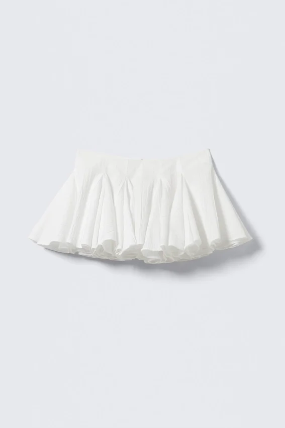 Falda de algodón plisada – Blanco Falda de algodón plisada – Blanco