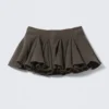 Falda de algodón plisada – Gris oscuro Falda de algodón plisada – Gris oscuro