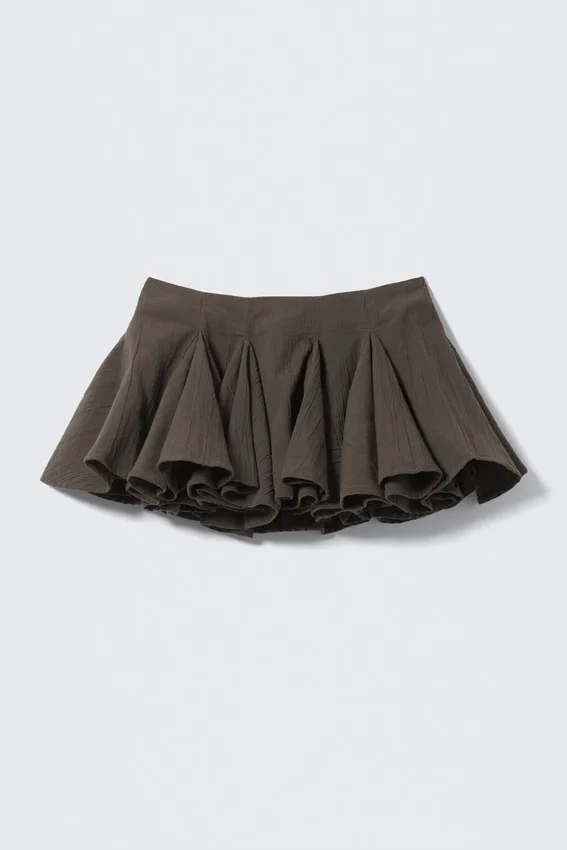 Falda de algodón plisada – Gris oscuro Falda de algodón plisada – Gris oscuro