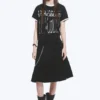 Falda de denim de talle medio Yungblud – Negro Falda de denim de talle medio Yungblud – Negro