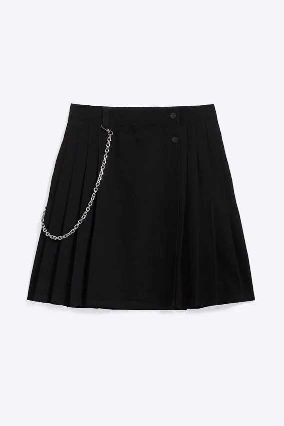 Falda de denim de talle medio Yungblud – Negro Falda de denim de talle medio Yungblud – Negro