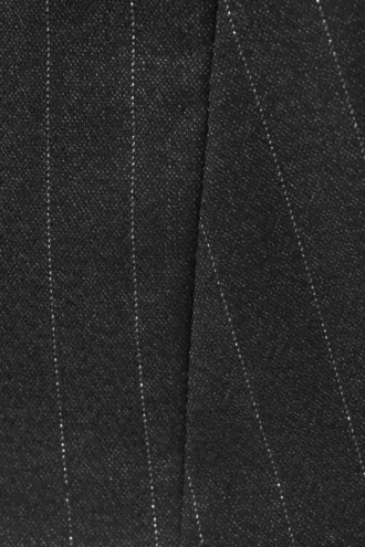 Falda de sarga cepillada de talle bajo – Gris oscuro – Raya metalizada