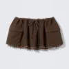 Falda de sarga utilitaria – Marrón oscuro Falda de sarga utilitaria – Marrón oscuro