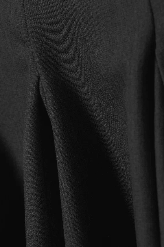 Falda de traje acampanada de talle bajo hasta la rodilla – Gris oscuro Falda de traje acampanada de talle bajo hasta la rodilla – Gris oscuro