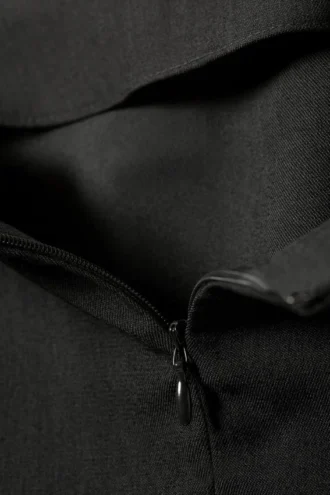 Falda de traje midi de talle bajo y corte ajustado – Gris oscuro jaspeado