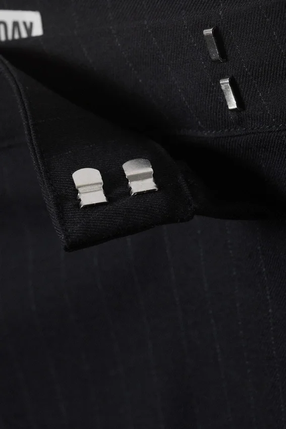 Falda de traje plisada – Azul oscuro – Rayas finas Falda de traje plisada – Azul oscuro – Rayas finas