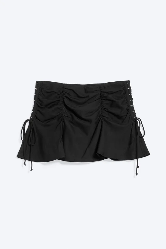 Falda fruncida – Negro Falda fruncida – Negro