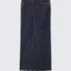 Falda larga ajustada de denim de talle bajo – Blue Rinse – Azul oscuro