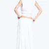 Falda larga arrugada – Blanco apagado Falda larga arrugada – Blanco apagado
