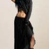 Falda larga arrugada – Gris oscuro Falda larga arrugada – Gris oscuro