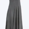 Falda larga con paneles de talle medio – Gris oscuro jaspeado Falda larga con paneles de talle medio – Gris oscuro jaspeado