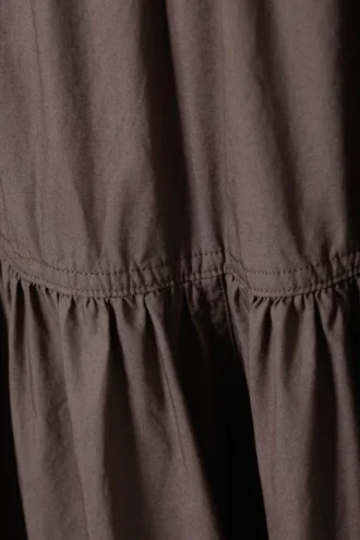 Falda larga de algodón – Marrón oscuro