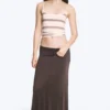 Falda larga de jersey – Marrón oscuro Falda larga de jersey – Marrón oscuro
