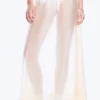 Falda larga de lyocell de talle bajo – Blanco roto transparente