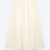Falda larga de lyocell de talle bajo – Blanco roto transparente
