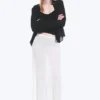 Falda larga de punto de algodón transparente – Blanca Falda larga de punto de algodón transparente – Blanca