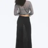 Falda larga de punto de algodón transparente – Negro Falda larga de punto de algodón transparente – Negro