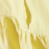 Falda larga fruncida de popelín de algodón – Amarillo claro
