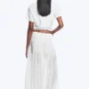 Falda larga plisada de talle medio – Blanca Falda larga plisada de talle medio – Blanca