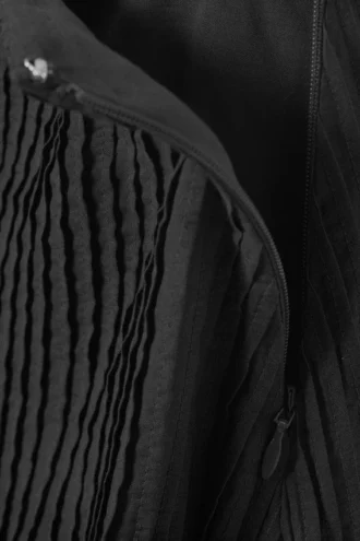 Falda larga plisada de talle medio – Gris oscuro