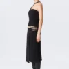 Falda lápiz de talle medio con hebillas laterales Faustina C – Negro