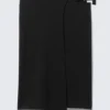Falda lápiz de talle medio con hebillas laterales Faustina C – Negro