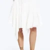 Falda midi asimétrica de algodón – Blanco apagado