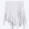 Falda midi asimétrica – Gris claro jaspeado
