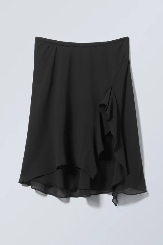 Falda midi con capas – Negra Falda midi con capas – Negra