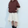 Falda midi cruzada asimétrica de talle medio – Beige claro Falda midi cruzada asimétrica de talle medio – Beige claro