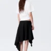 Falda midi cruzada asimétrica de talle medio – Negro Falda midi cruzada asimétrica de talle medio – Negro