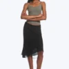 Falda midi de corte A – Negro Falda midi de corte A – Negro