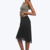 Falda midi de corte A – Negro Falda midi de corte A – Negro