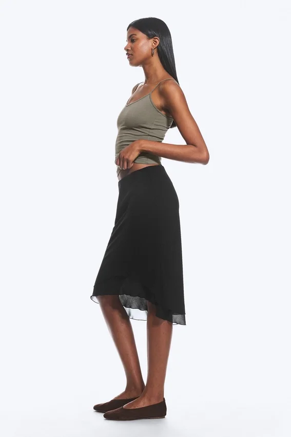 Falda midi de corte A – Negro Falda midi de corte A – Negro