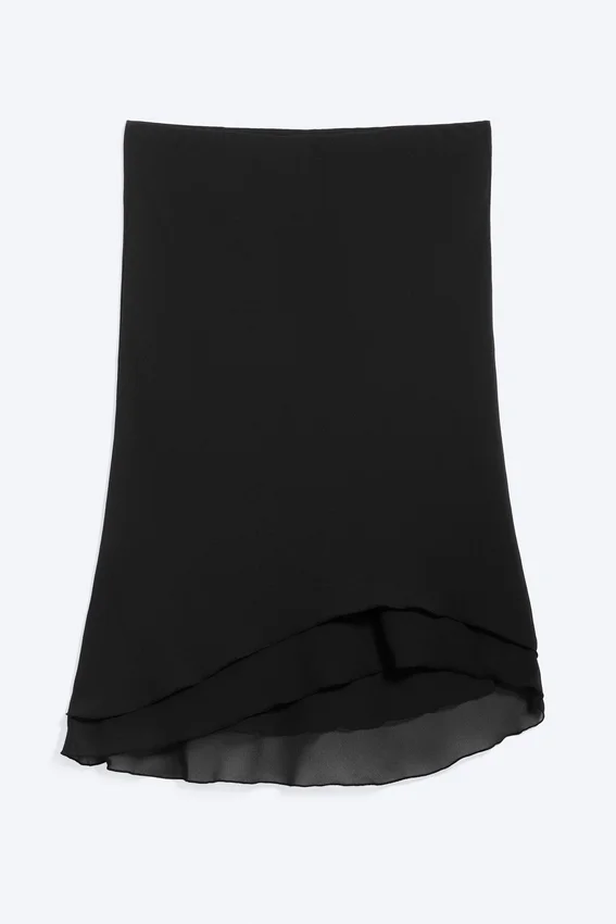 Falda midi de corte A – Negro Falda midi de corte A – Negro