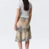 Falda midi de corte sirena de talle bajo – Beige – Estampado de piel de serpiente Falda midi de corte sirena de talle bajo – Beige – Estampado de piel de serpiente