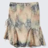 Falda midi de corte sirena de talle bajo – Beige – Estampado de piel de serpiente Falda midi de corte sirena de talle bajo – Beige – Estampado de piel de serpiente