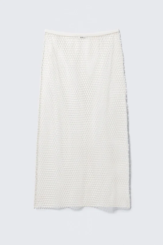 Falda midi de malla – Blanca Falda midi de malla – Blanca