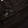 Falda midi de malla en capas – Marrón oscuro