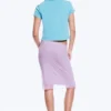 Falda midi de malla en capas – Morado claro