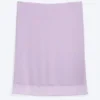 Falda midi de malla en capas – Morado claro
