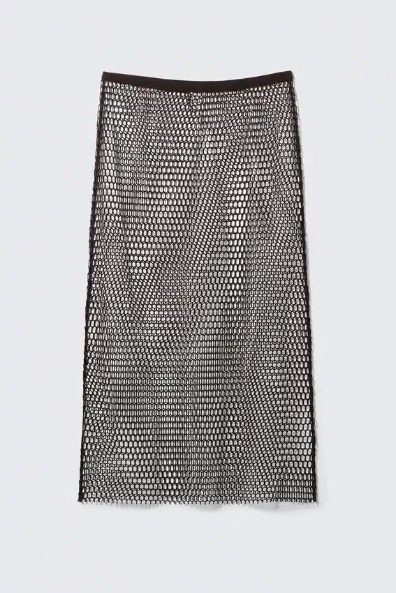 Falda midi de malla – Marrón oscuro Falda midi de malla – Marrón oscuro