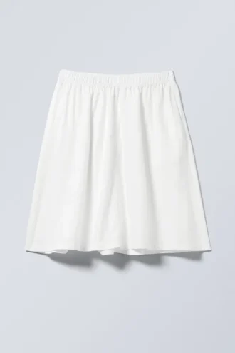 Falda midi de popelín de algodón – Blanca Falda midi de popelín de algodón – Blanca