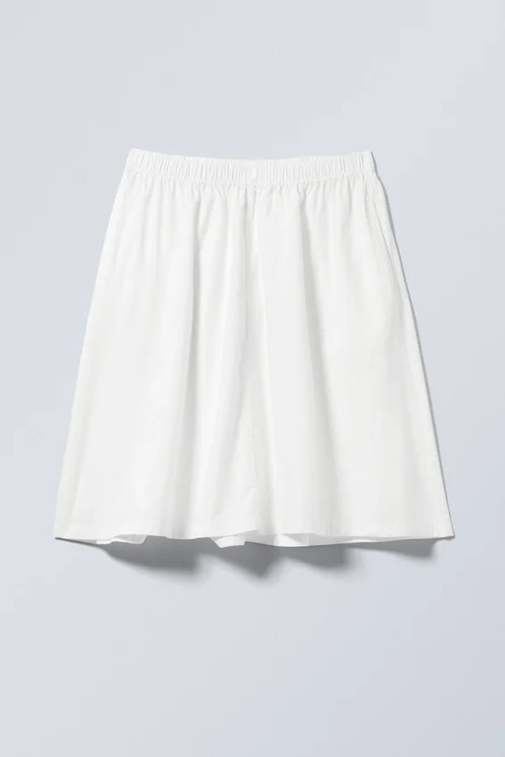 Falda midi de popelín de algodón – Blanca Falda midi de popelín de algodón – Blanca