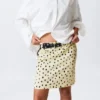 Falda midi de talle bajo – Amarillo claro – Lunares