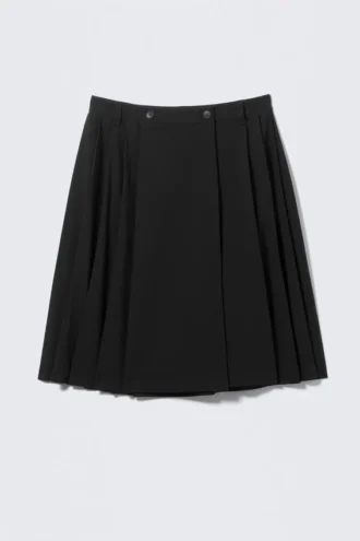 Falda midi plisada – Negro Falda midi plisada – Negro