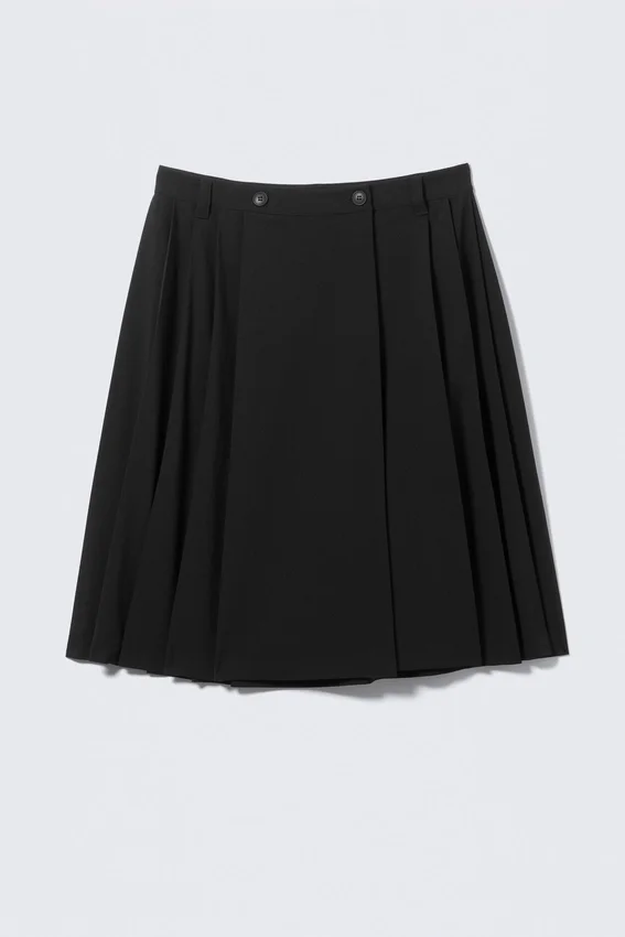 Falda midi plisada – Negro Falda midi plisada – Negro