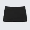 Falda mini de traje de talle bajo – Negro